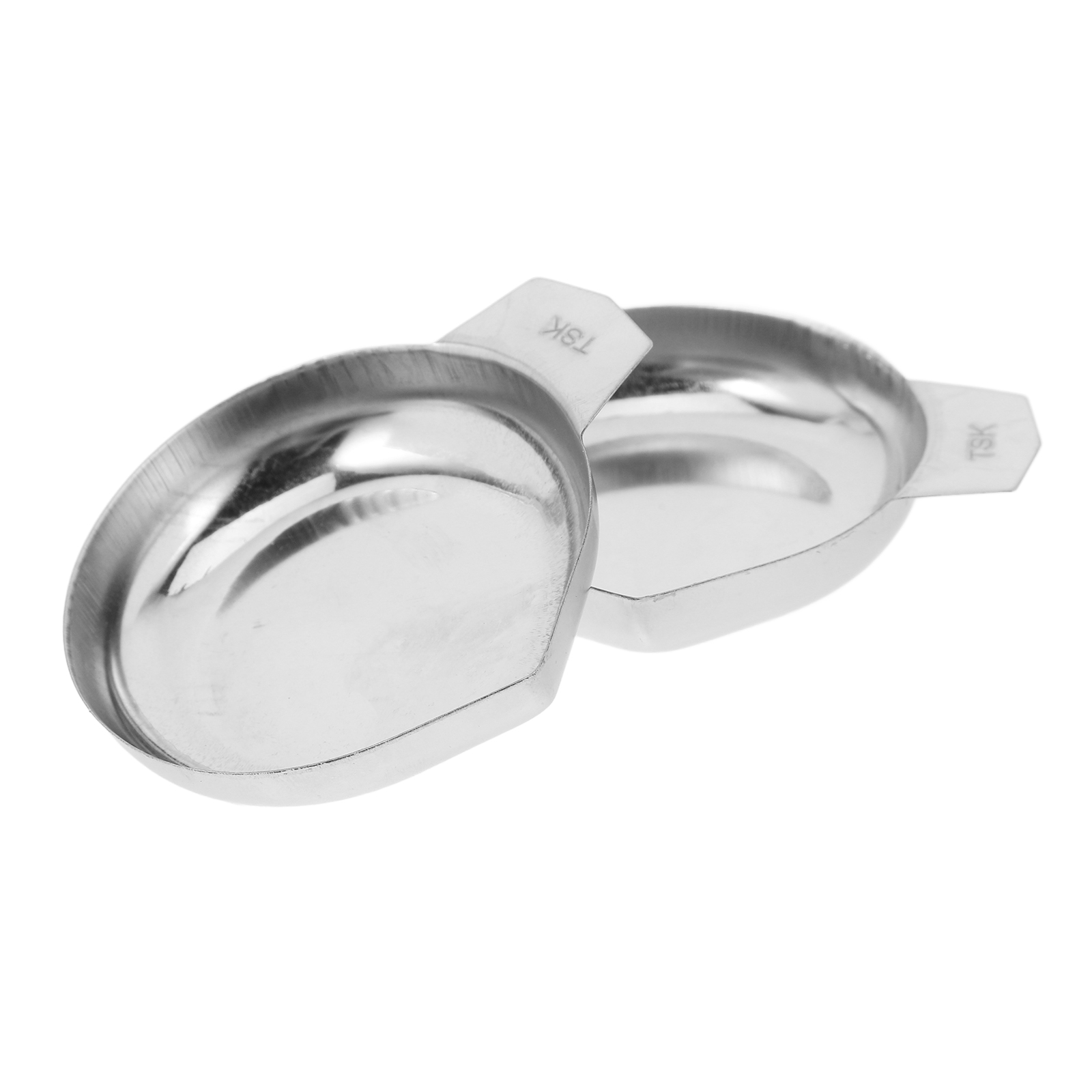HERFIER 2pcs Electronic Scale Trays Stainless Steel Gems Weight Trays for Small Scale (Silver) 2.36x2.36x0.59in